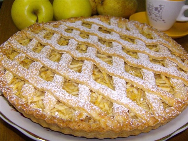 Творожное тесто для пирога с яблоками 