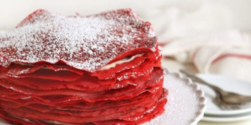 Блинный торт «Красный бархат» со сливочно-творожным кремом